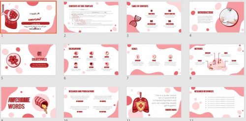 قالب پاورپوینت غده های ریوی