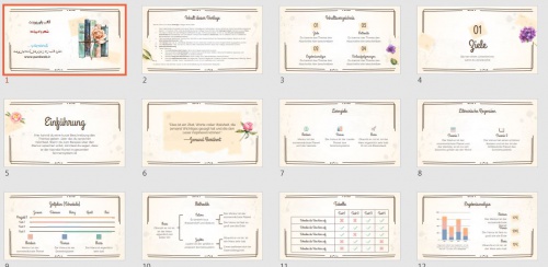 قالب پاورپوینت ادبی و زمینه گل