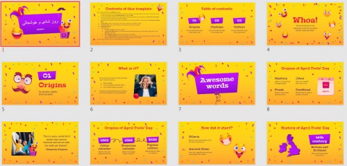 تم پاورپوینت ایموجی شادی